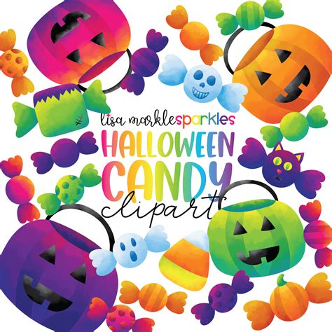 Watercolor Halloween Candy Clipart - Lisa Markle Sparkles Clipart and Graphic Design