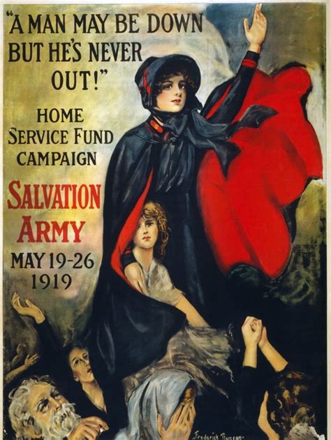 Salvation Army Poster 1919 Na Woman In A Salvation Army Uniform Aiding Needy People During The ...