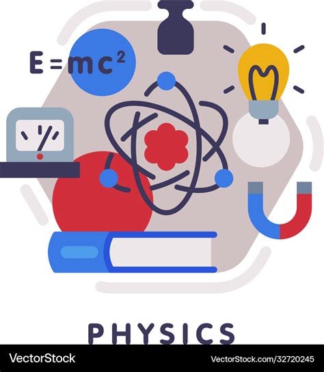 Physics school subject icon education and science Vector Image