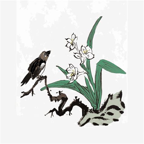 Chinese Painting Flower PNG Transparent, Chinese Painting Small White Flower Illustration ...