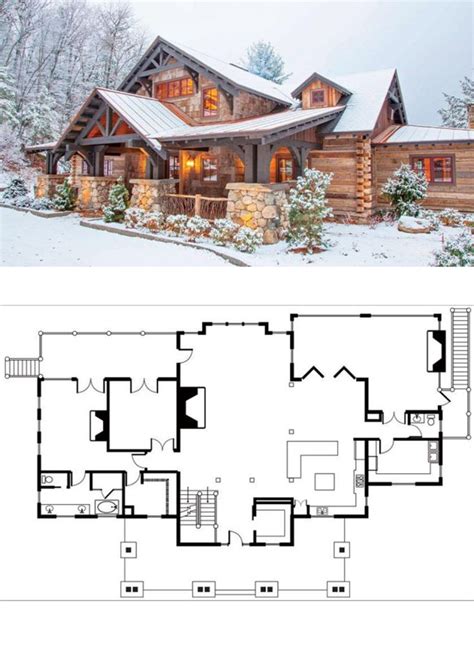 Floor Plan for the Perfect Getaway Log Home Cabin | Log cabin house plans, Cabin house plans ...