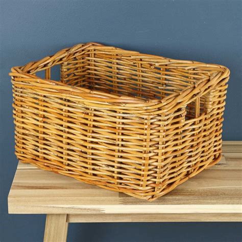 Rectangular Rattan Deep Wicker Storage Baskets - The Basket Company