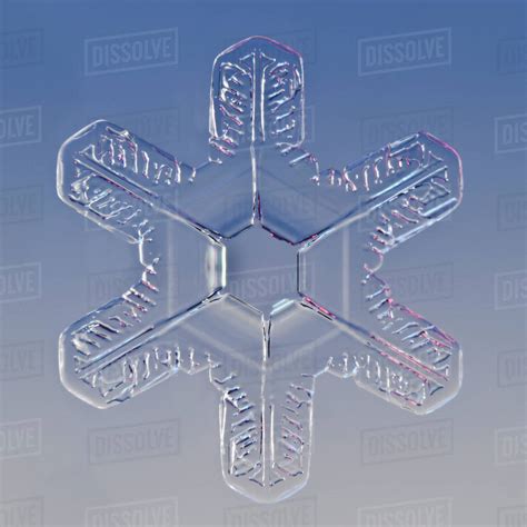 Snowflake magnified under microscope, Lilehammer, Norway - Stock Photo - Dissolve