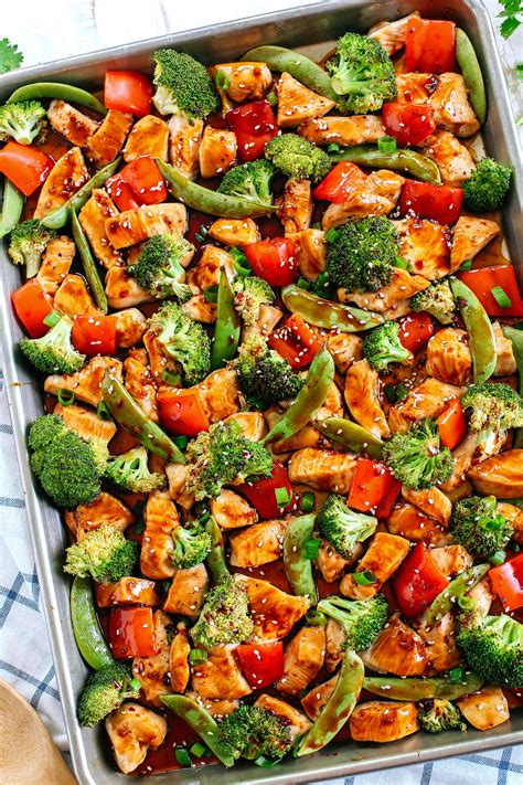 Sheet Pan Sesame Chicken and Veggies - Eat Yourself Skinny