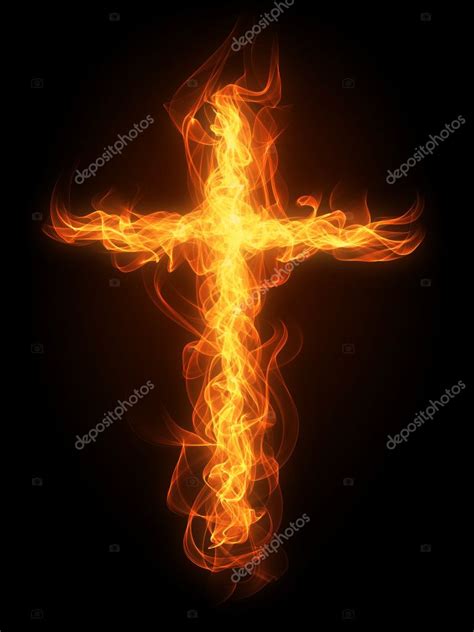 Burning fire cross ⬇ Stock Photo, Image by © alanuster #15642929