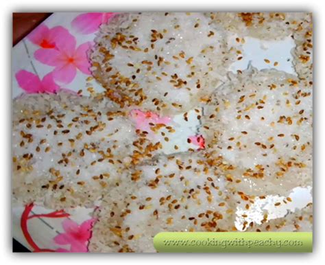 PALITAW (sesame coconut rice dessert) | Cooking with Peachy