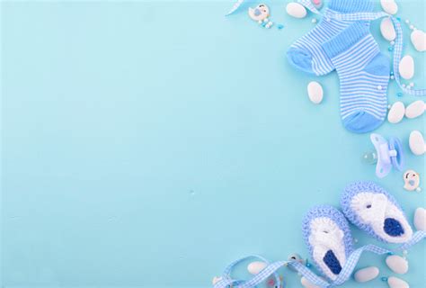 Blue Baby Shower Nursery Background Stock Photo - Download Image Now - Baby Shower, It's A Boy ...