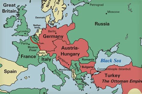 Map of major alliances in WW1 | Learnodo Newtonic