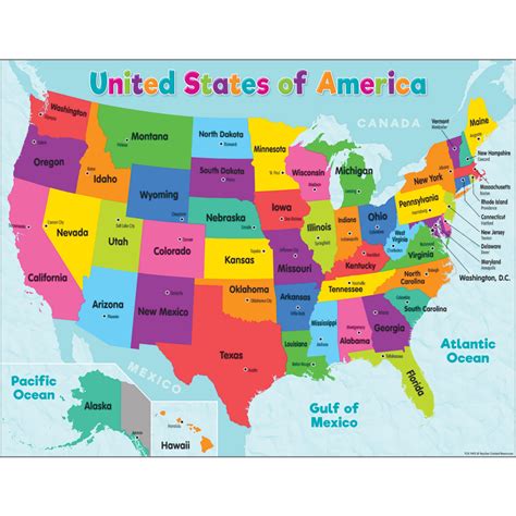 Colorful United States of America Map Chart - TCR7492 | Teacher Created Resources