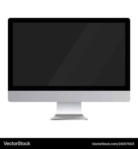 Computer display with blank black screen Vector Image