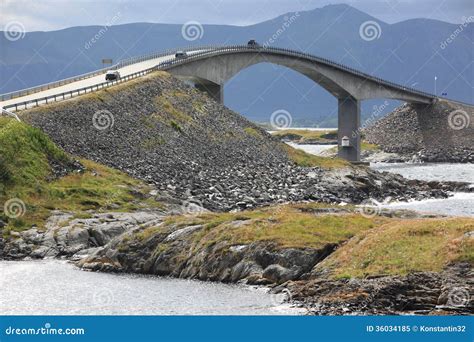 Storseisundet Bridge, The Main Attraction Of The Atlantic Road. Norway. Stock Photo ...