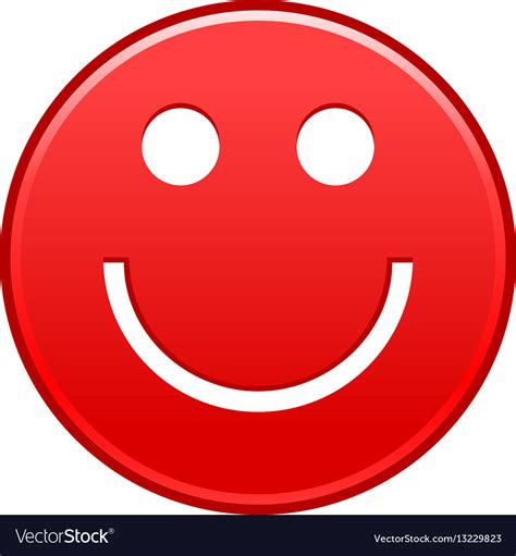 Red smiling face cheerful smiley happy emoticon Vector Image