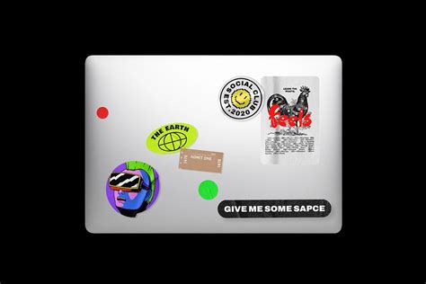 Colorful stickers on laptop lid | Premium Photo - rawpixel