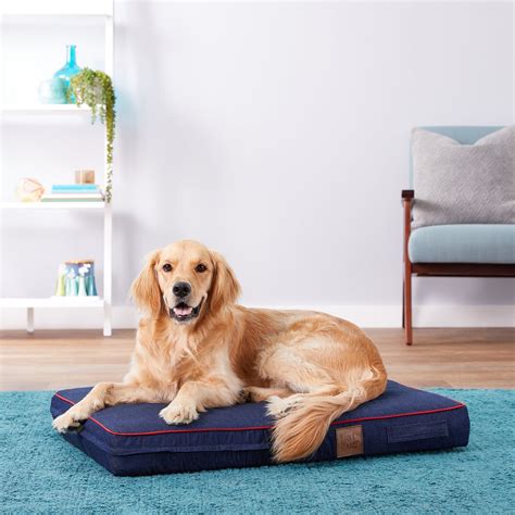 LaiFug Orthopedic Memory Foam Dog Bed with Water Proof Liner & Removable Washable Cover, Blue ...