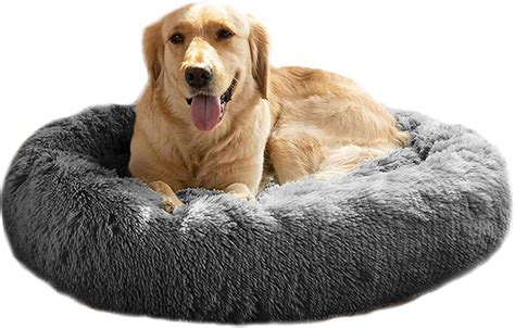 L/XL/XXL/XXXL for Medium and Large Dogs Comfortable Pet Bed Faux Fur Donut Cuddler Up to 25/35 ...