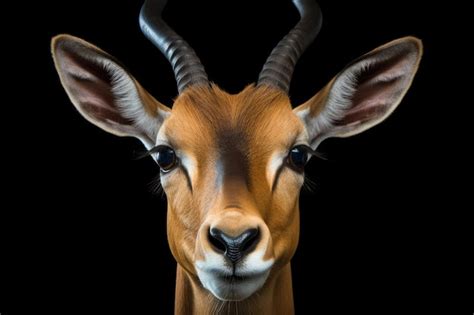 Premium AI Image | A portrait of an antelope with horns on it