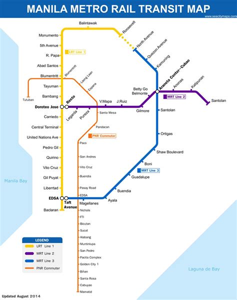 Manila subway map - Metro manila train map (Philippines)