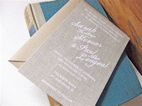 Linen Paper Wedding Invitations: The Perfect Touch For A Special Day - jenniemarieweddings