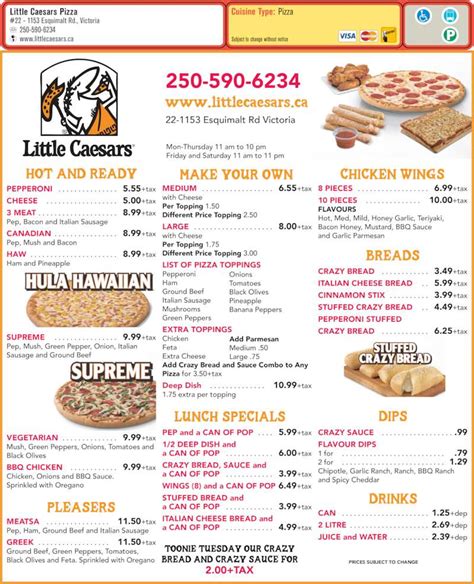 Little Caesars Pizza - Victoria, BC - 22-1153 Esquimalt Road | Canpages