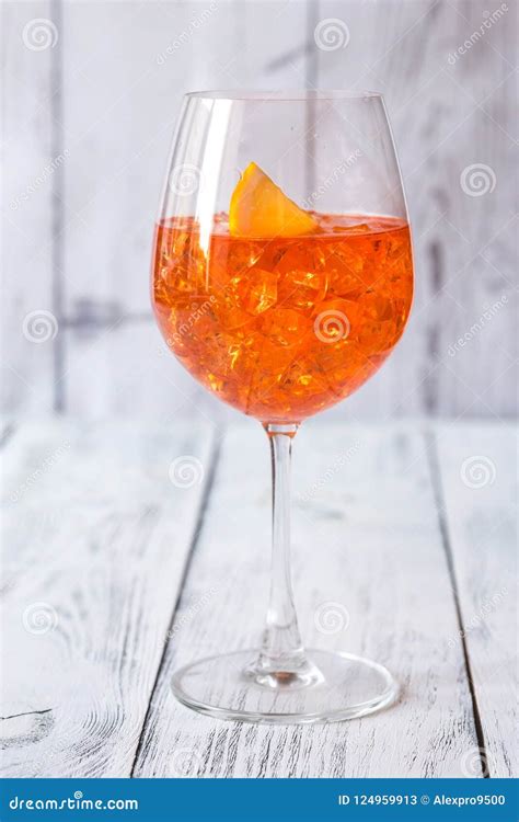 Glass of Aperol Spritz Cocktail Stock Image - Image of highball, mixed: 124959913