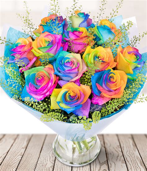 Rainbow Roses | Rainbow Flowers | eflorist.co.uk