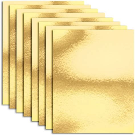 Bright Creations 8.5" x 11" Metallic Gold Foil Paper Cardstock Board Sheets for Arts and Crafts ...