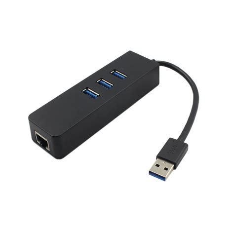 USB 3.0 Hub Gigabit Ethernet Lan RJ45 Network Adapter Hub with 3 Ports USB to RJ45 External ...