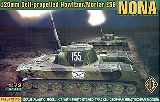 Ace Mortar 2S9 Nona Tank w/120mm Self-Propelled Howitzer Plastic Model Tank Kit 1/72 #72113