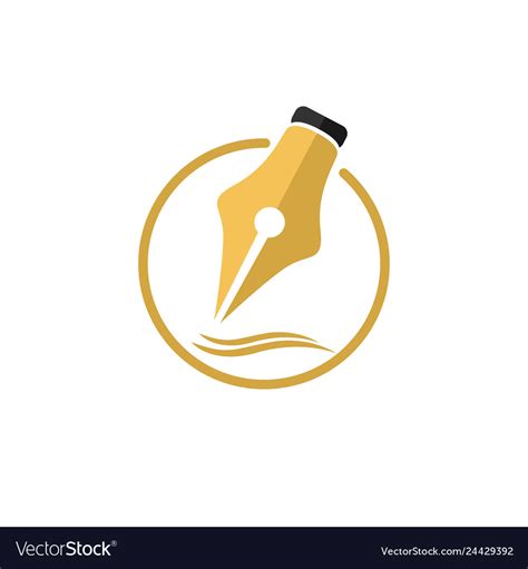 Pen logo icon symbol Royalty Free Vector Image