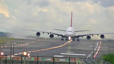 A380 takeoff up close - YouTube