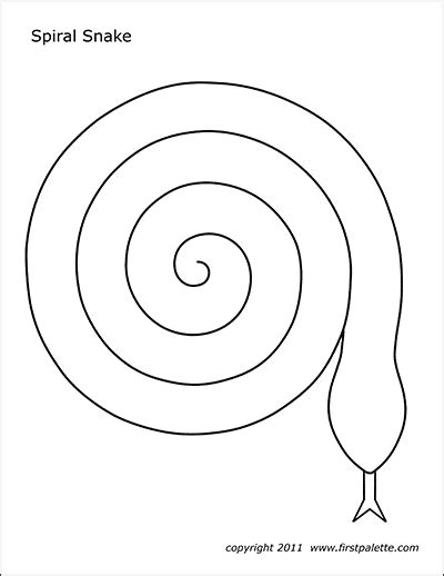 Spiral or Coiled Snake Template | Free Printable Templates & Coloring Pages | FirstPalette.com