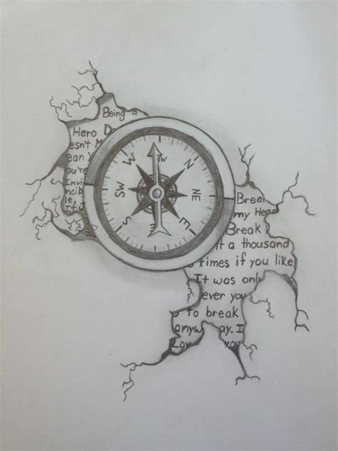 Compass Drawing with Inspirational Words