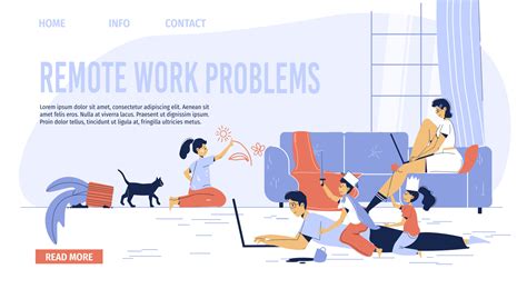 Remote job problem freelancer employee distraction 9361176 Vector Art at Vecteezy