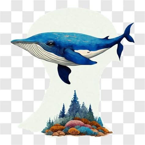 Download Amazing Image of Blue Whale and Human Interaction PNG Online - Creative Fabrica