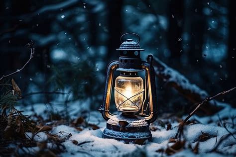 Old lantern winter forest night. | Free Photo - rawpixel