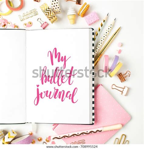 Bullet Journal Stationery Stock Photo (Edit Now) 708995524