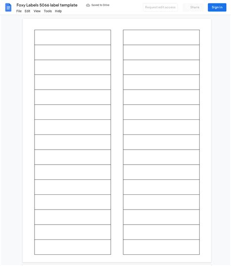 Avery 5066 label template for Google Docs & Sheets