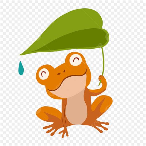 Frog Illustration Png Transparent Orange Frog Cartoon Illustration ...