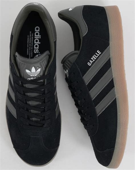 Adidas Originals Gazelle Trainers In Black With Gum Sole | stickhealthcare.co.uk