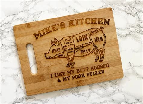 Personalized Pig Diagram Cutting Board