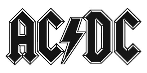 AC/DC LOGO Classic Hard Rock Band outline Photograph by Music N Film Prints