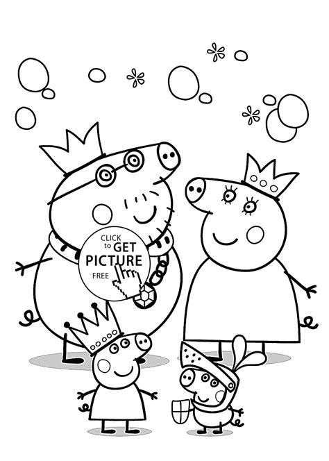 Peppa pig coloring pages for kids, printable free | coloing-4kids.com