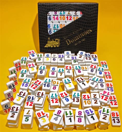 Dominoes Double 18 Professional Size, Mexican Train Set with Numbers – Gamedicechip