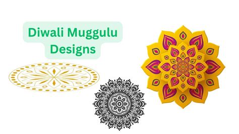 Simple Diwali Muggulu Designs Flower, Dot Types