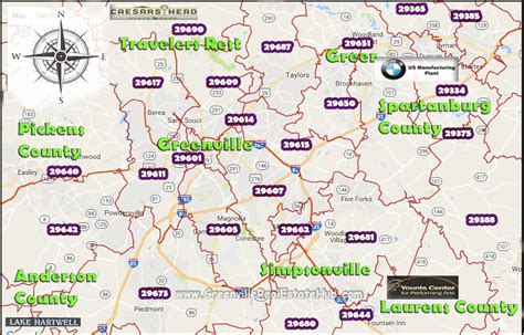 Greenville County Zip Code Map