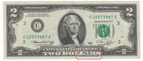 Crisp $2. Bill 1976 Bicentennial C16573987a, Two Dollar Note, Bank Of ...