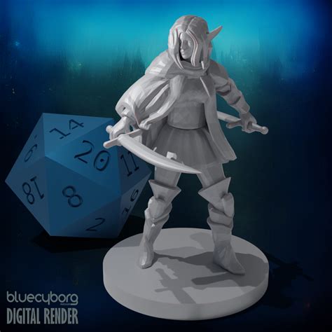 Female Elven Bladesinger 28mm Scale Miniature for D&D, Shapeways, Pathfinder and Other Table Top ...