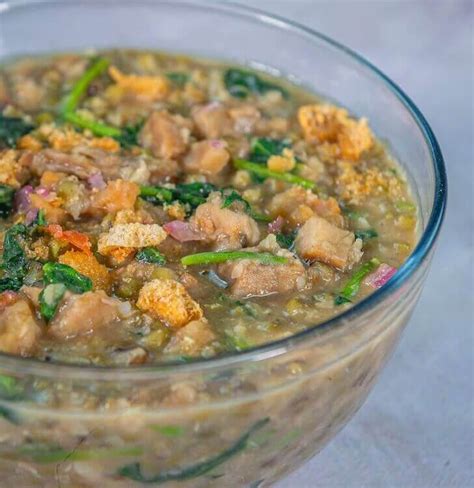 Pork Monggo with Crispy Galunggong - Panlasang Pinoy