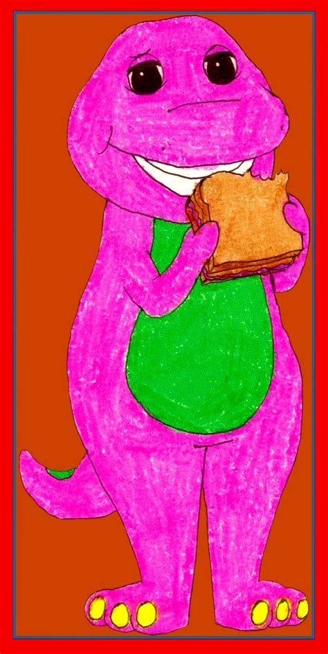 Barney Enjoying His Sandwich by BestBarneyFan on DeviantArt