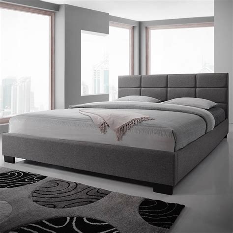 New King Size Fabric Bed Frame - Light Grey